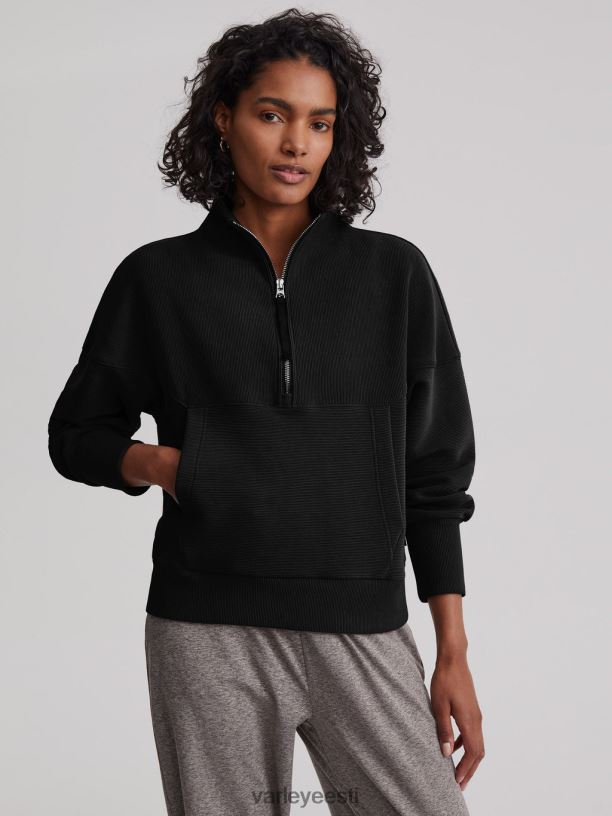 Varley acadia pooltõmblukuga pullover naised XVDD0L202 must kehakate